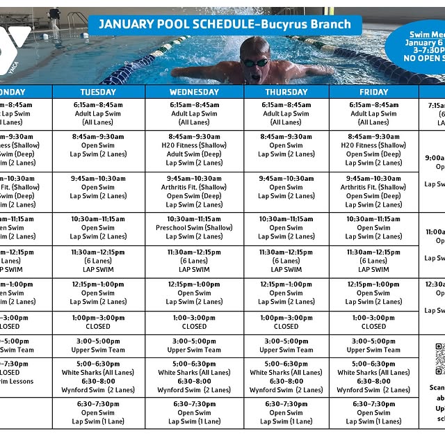 January pool schedule 🏊