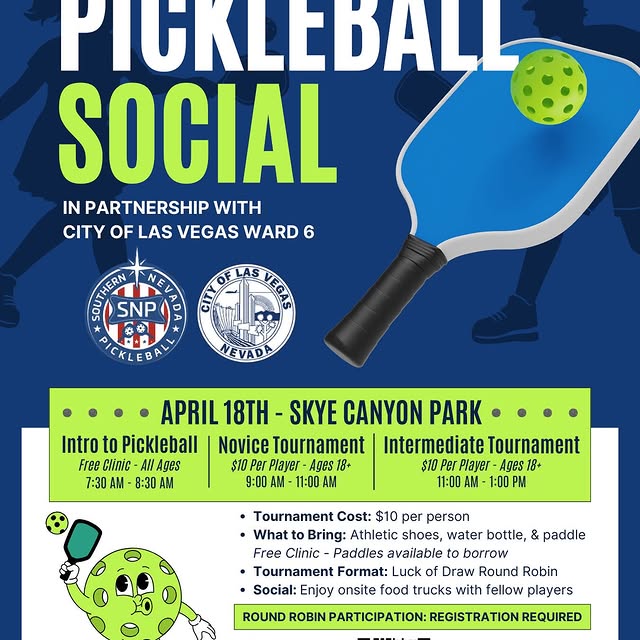 Get ready to serve up some fun! 🏓💥
 
Join us for the Skye Canyon Pickleball Social on…