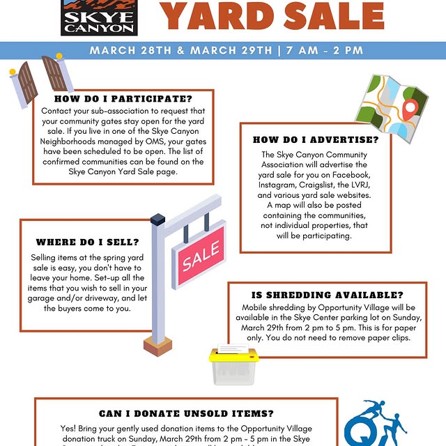 The community treasure hunt is almost here! 🛍️✨ The Skye Canyon Spring Yard Sale is ha…