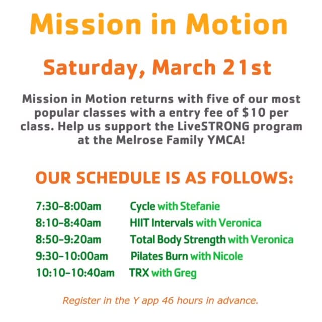 Support Melrose Family YMCA 💪

Your gift helps open doors for LIVESTRONG participants,…