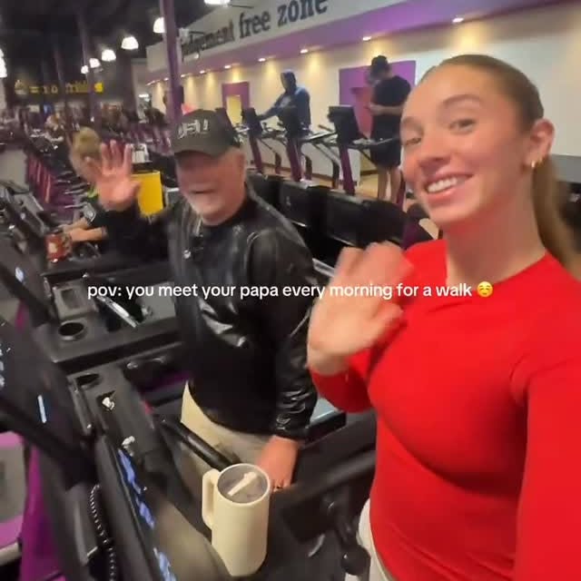 gym mornings with papa are always the best #planetfitness #gymhands @isabella.hadaller