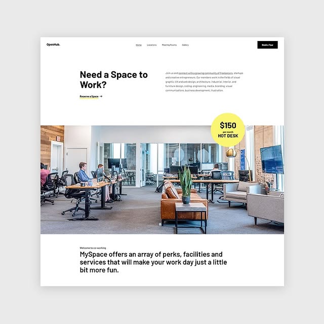 For the Qi Theme’s Coworking Space demo, our designer created a bright, easily navigabl…