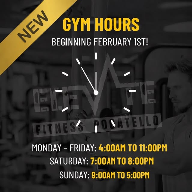 🚨 NEW HOURS. MORE TIME TO TRAIN! 🚨

We’re expanding our gym hours starting February 1…