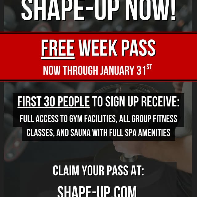 It's time to Shape-Up!💪
Don't wait! Go to shape-up.com to claim your FREE week pass be…