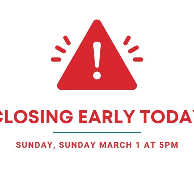 ⚠️ Reminder — We Close at 5PM Today! ⚠️
Bloc Garten will be closing at 5:00PM today (Ma…