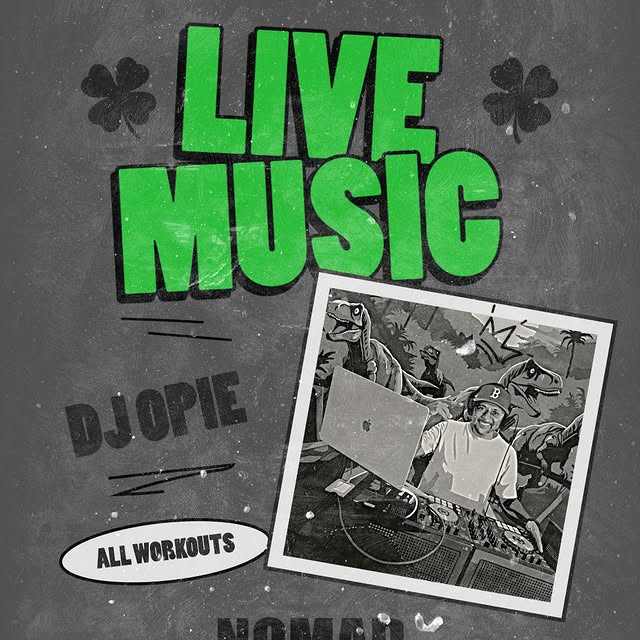 Tomorrow!! 😎 🔊🔥🍀 DJ Opie bringing the vibes to every workout, and will be hanging a…