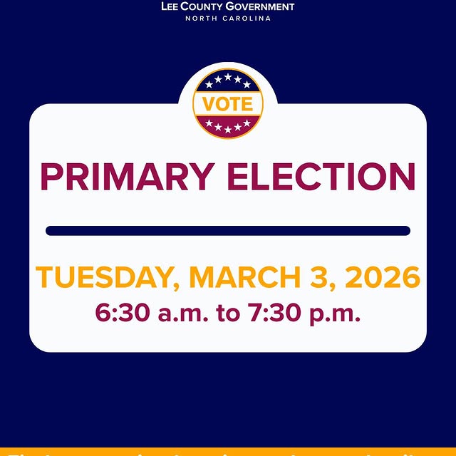 Cast your vote in the Primary Election! Lee County Precincts are open from 6:30 a.m. to…