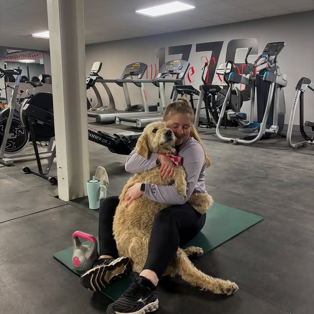When the lifts get hard…. Mayzie will be there between sets. Shes takes her job VERY se…