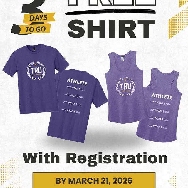 🚨 March 21st 🚨

That’s the deadline.

Sign up for the TRU Challenge before then…

👉 …