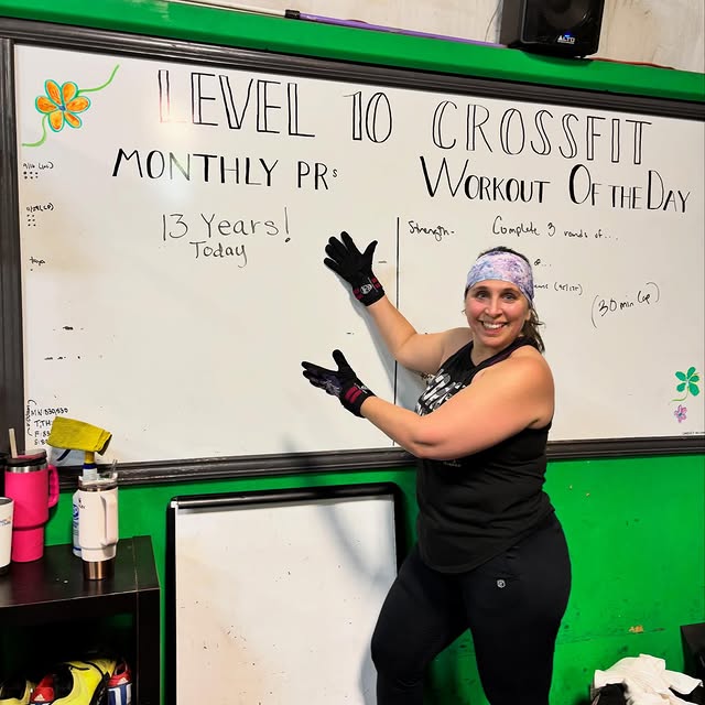 Congratulations to Erica on her 13 year anniversary at level 10 Crossfit. What can poss…
