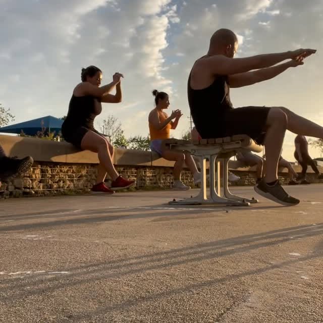 Tuesday’s Leg workout! This was 3/24 at 6pm at Gene Green park. Lunges, single leg exer…