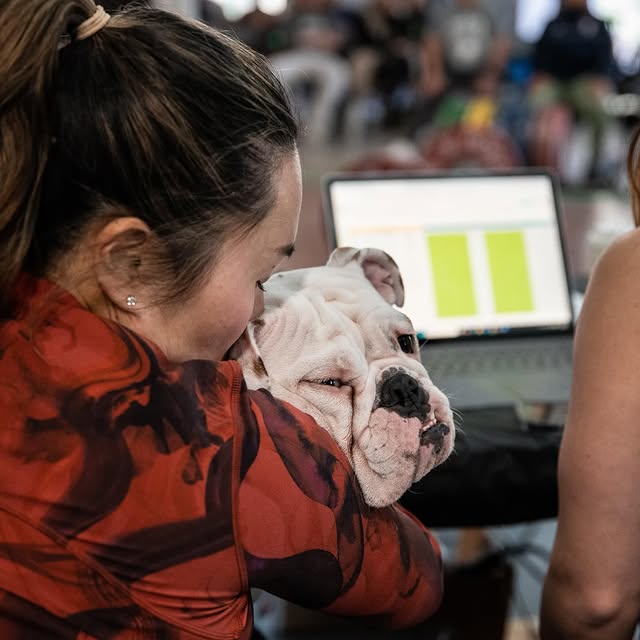 When meet days get the mascot treatment. @liltunathebulldog always makes an appearance.…