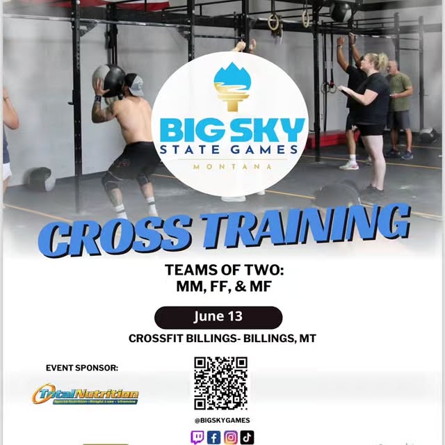 CrossFit Billings will be hosting the BIG SKY STATE GAMES CROSS TRAINING EVENT!!

Teams…