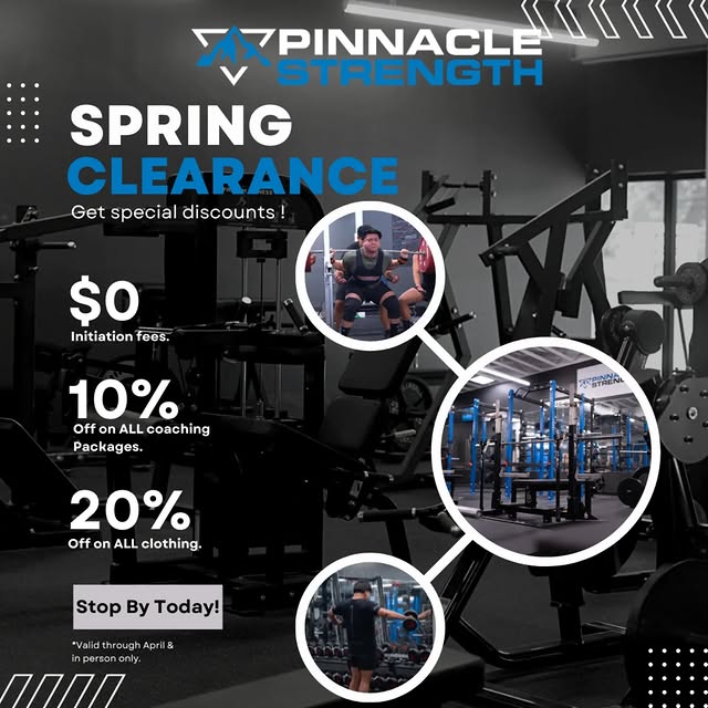 Take advantage of our Spring Clearance ☀️

Enjoy $0 initiation fees, 10% off ALL coachi…