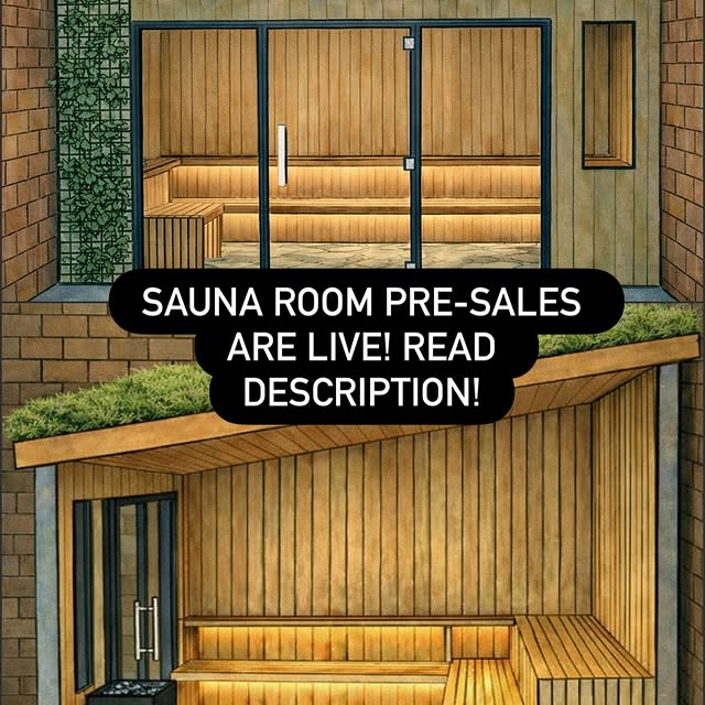 Hey all! This is the design for our up and coming 12 person private sauna room, est com…