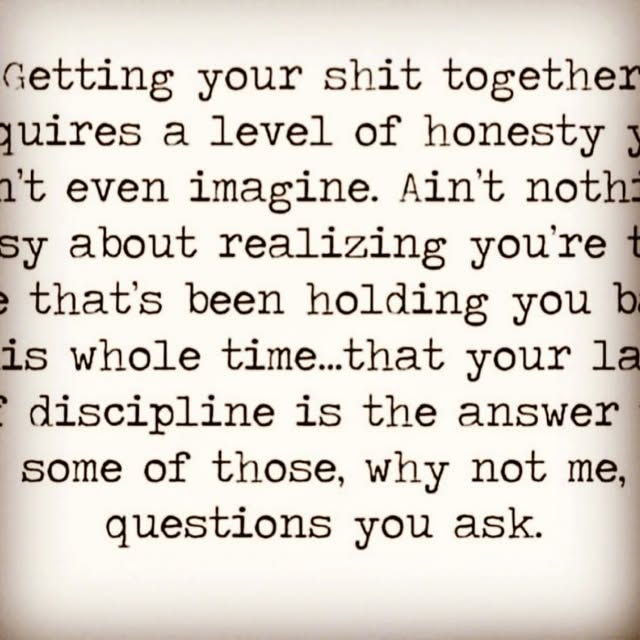 The first step is realizing this....the worst thing you can do is to blame someone or s…