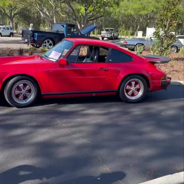 The Porsche’s at our first car show. 😊