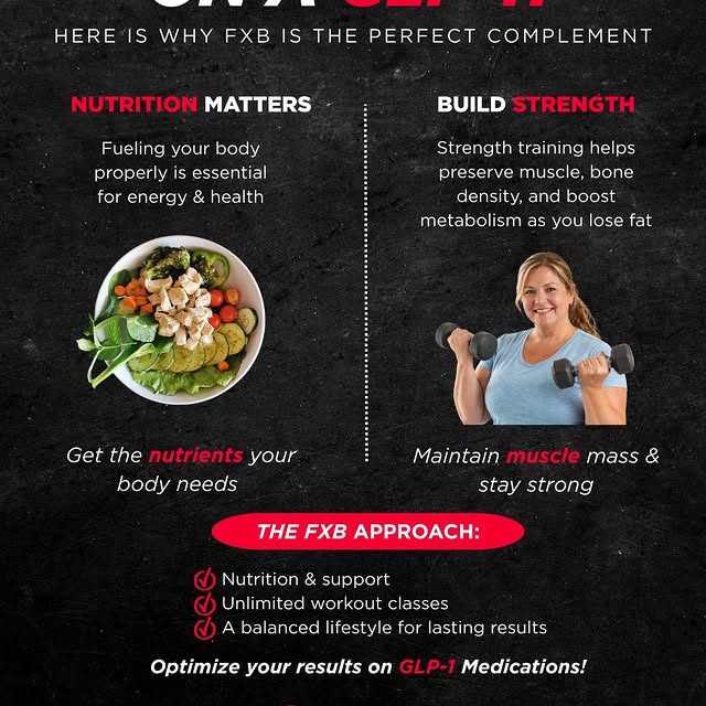 On a GLP-1? Your fitness still matters.

Medication can support the journey.
Strength t…