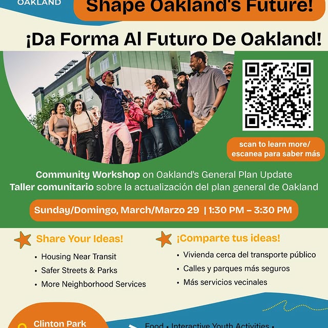 District 2! This Sunday 3/29, join City staff and @charleneforoakland for a workshop on…