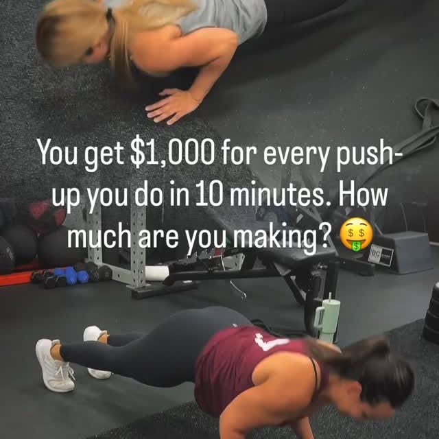 10 minutes. $1,000 per push-up. Don’t hold back. How much $ are you making? ⬇️