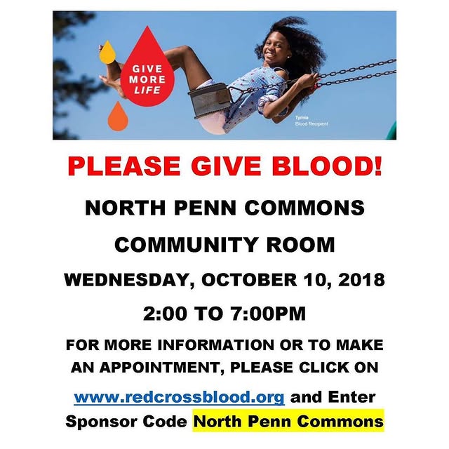 Pleas give blood at the Blood Drive next week. Sign up today! #northpenncommons #buildi…