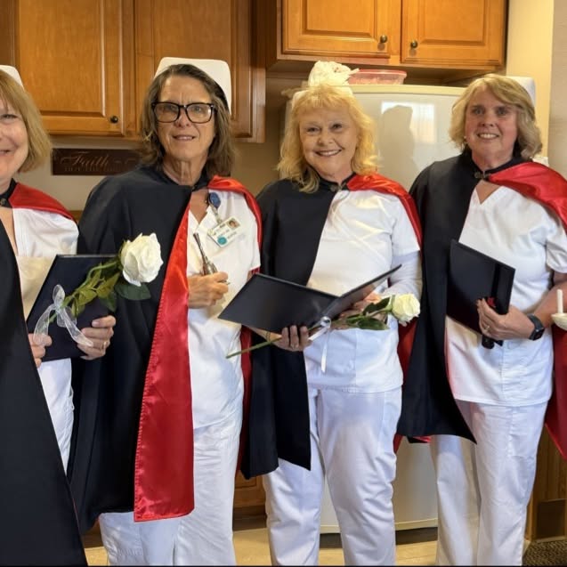 The Mary Greeley Nurse Honor Guard paid tribute to Phyllis Crouse at her service on Tue…