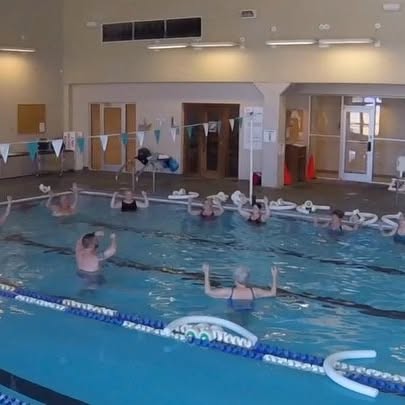 James Cartwright’s water aerobics class is one of our most popular classes. The 19 degr…