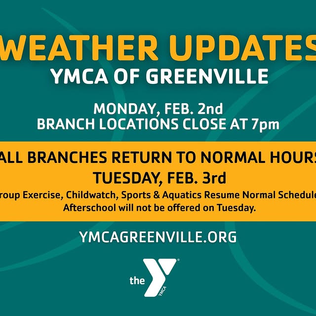 View additional details on our weather alert page: https://www.ymcagreenville.org/winte…