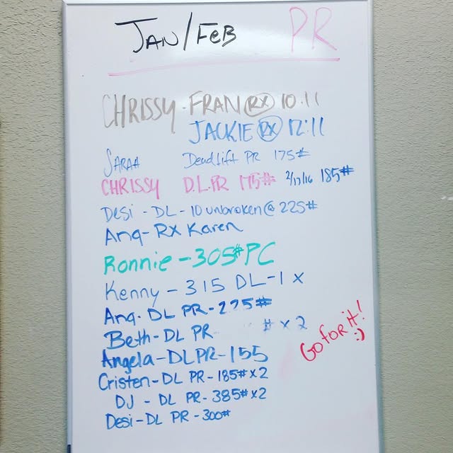 Look at all the PR's for January and February! We love to see athletes write the person…