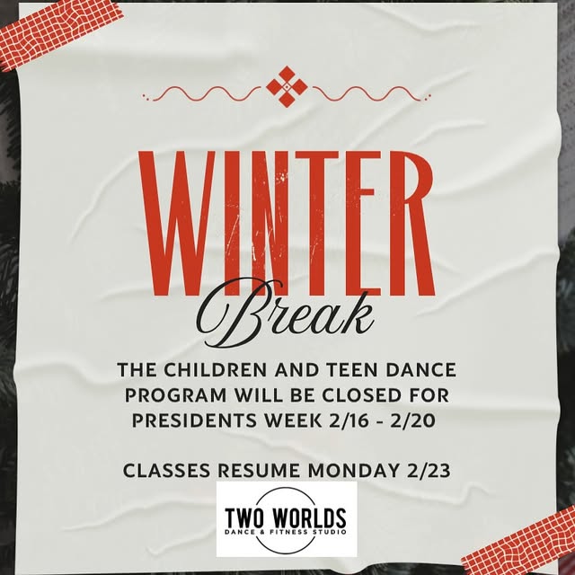 Children and teen dance classes will be closed 2/16-2/20. Have a great break and we wil…