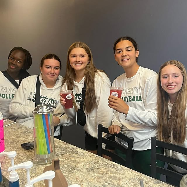 These girls stopped by for some energy before there big game yesterday. @faribaultvolle…