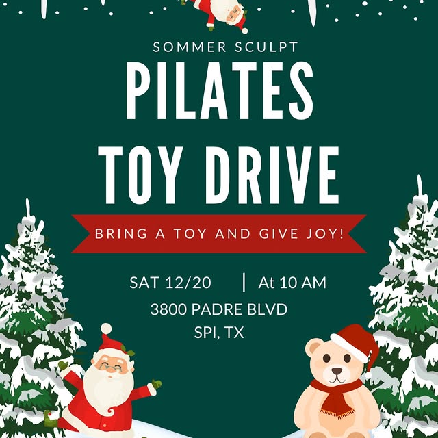 🎄 Pilates + Toy Drive! 🎁
Join us on Saturday, December 20th at 10:00 AM for a special…