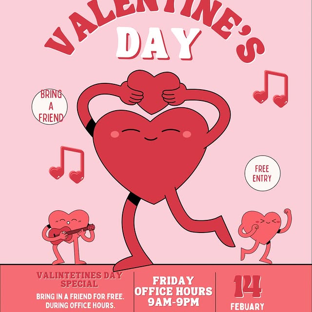 💕Are you pumped 💪🏽 for Valentine’s Day? 💕

Bring in a “SWOLEMATE” during office hou…