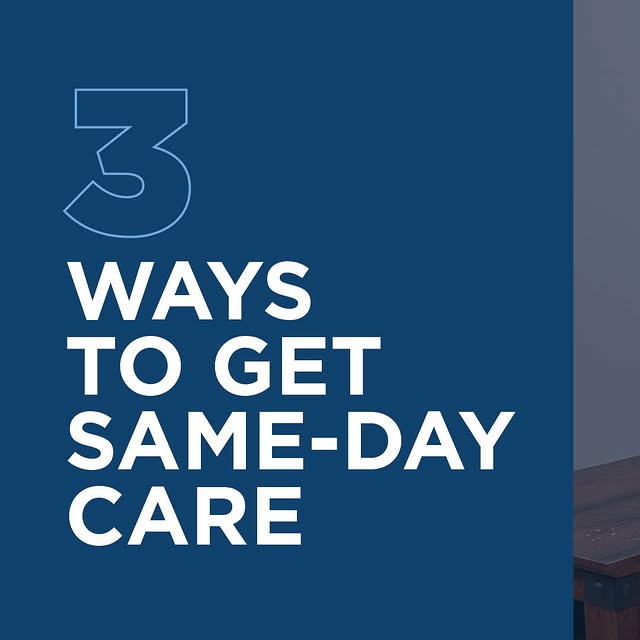Getting care on short notice shouldn’t feel complicated.
 
That’s why we have convenien…