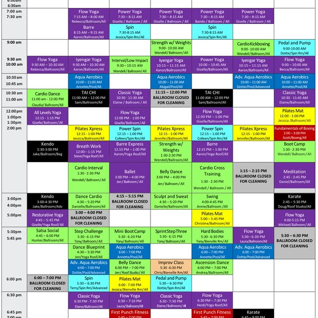 UPDATED GROUP CLASS SCHEDULE!! Group class are free to all members!! 👏👏👏