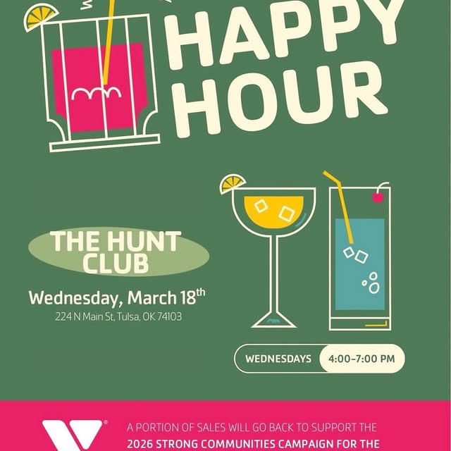 Cheers to The YMCA of Greater Tulsa today at Hunt Club! A portion of sales from 4-7 wil…