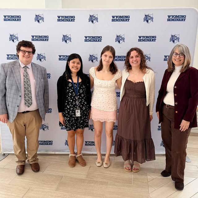 Three Upper School students - Hannah Nguyen '28, Viktoria Rodnikova '27, and Maya Gross…