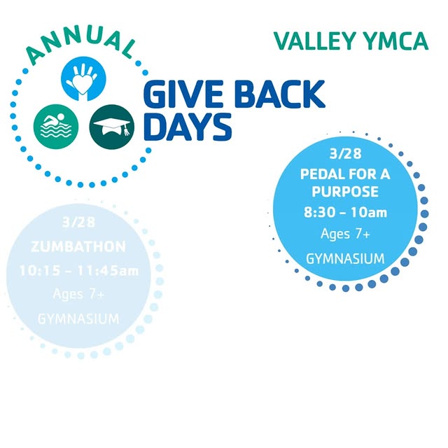 🚴‍♀️💃🏊‍♂️ Valley Y Annual Give Back Days – March 28! 💙

Join us for a morning of fu…