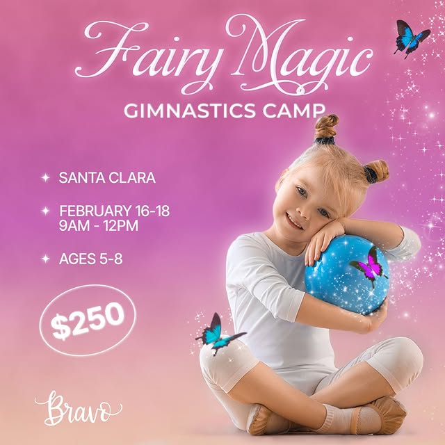 🔥 Bravo Gymnastics Camps in Santa Clara during Ski week🔥

🧚‍♀️ Fairy Magic Gymnastic…