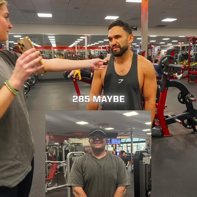 Asking members how much they can bench 💪