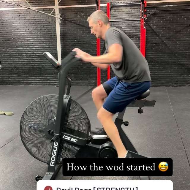 Who doesn’t love a near death experience on the Echo Bike 🫣😅 #functionalfitness #redt…