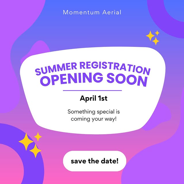 ☀️ Summer registration is nearly upon us! Save the date so you don’t miss out on anythi…