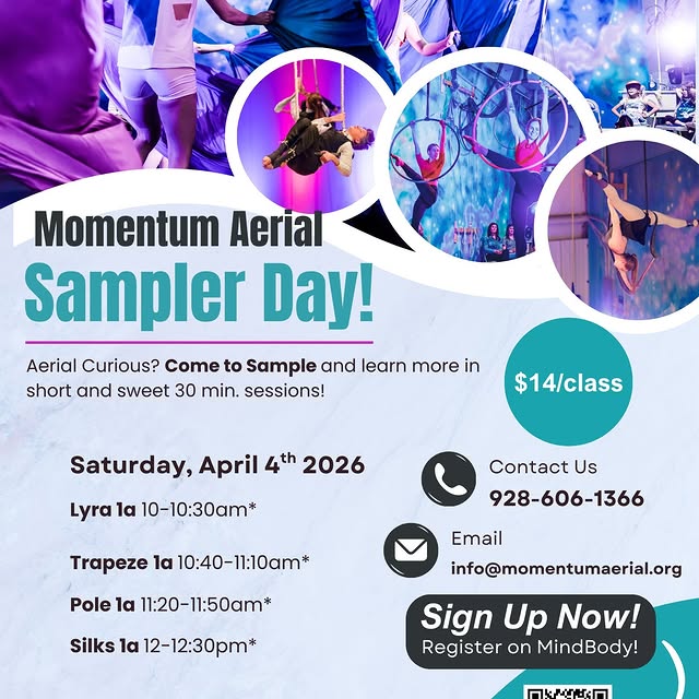 COMING SOON:  April 4th

Sampler day is the perfect time to try a new apparatus or skil…