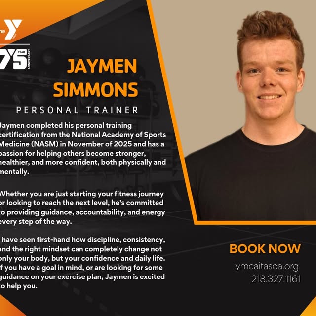 Welcome Jaymen to our Itasca YMCA personal training team.

Jaymen is now accepting clie…