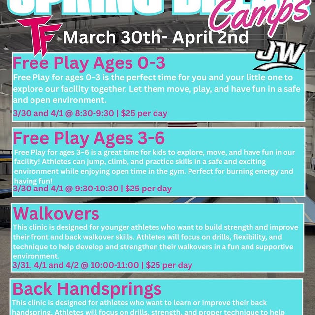 Spring Break fun is coming to the gym and we can’t wait! 🎉

We’re so excited to offer …