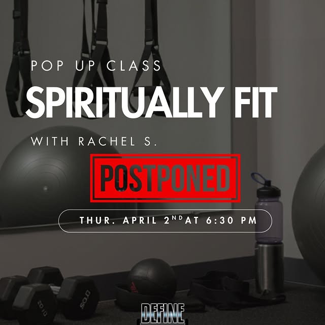 Our Spiritually Fit pop-up class has been postponed for now.

We’ll see you in May 🙏🏼